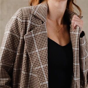 Able clothing long plaid coat